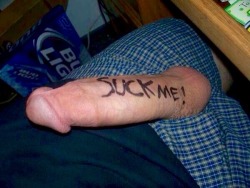 male-nation:  The dick says it all…SUCK ME!  !!!Yes sir!!!