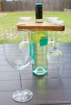 Wine Bottle and Glass Carrier, Anyone? Love this. DIY found here.