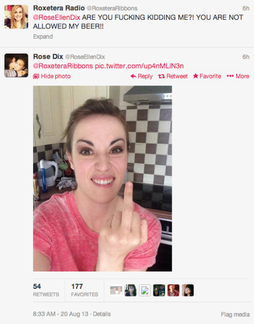 staringatyourpage:  Rose, you’re so cheeky. 