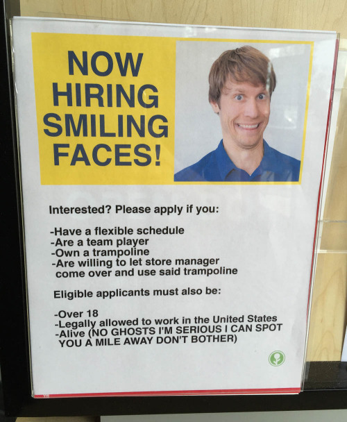 Porn obviousplant:  Now hiring smiling faces! photos