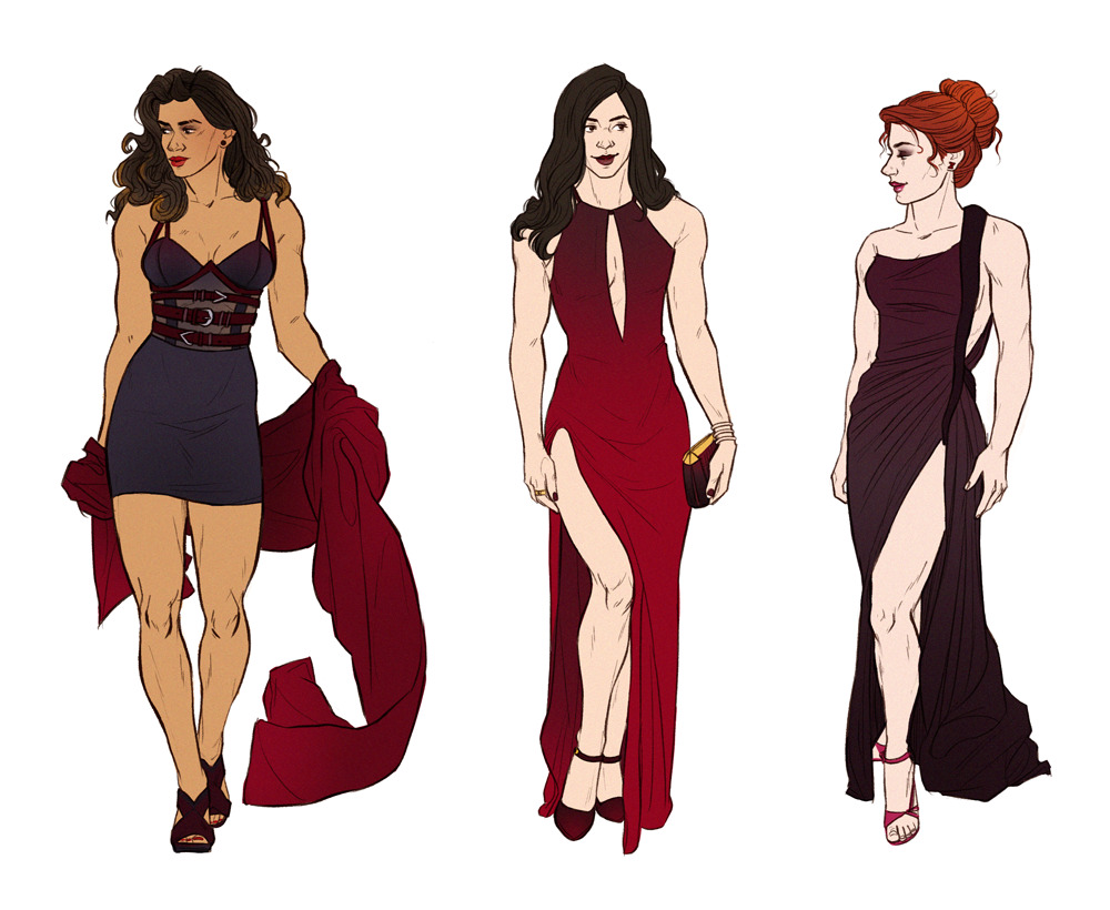 illustratedkate:  i drew my girls all dressed up! 