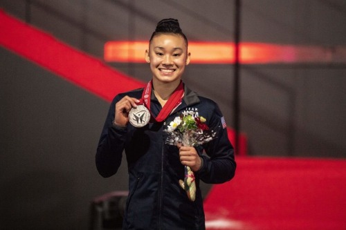 agathacrispies:Silver medalist Leanne Wong of Team USA, gold medalist Russia’s Angelina Melnik