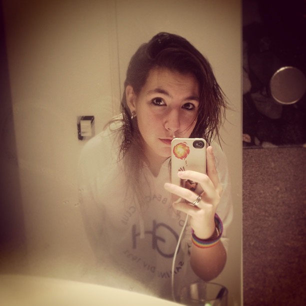 #me #girl #shower #night #bored #5:01am #hair #photo #pic #phone #nice #lovely #cat?