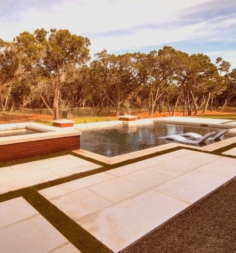 Pool Pool HousePool House - Large Transitional Backyard Stone And Rectangular Natural Pool House Idea
