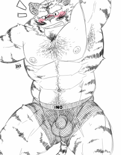 Have a tiger in fishnet underwear because