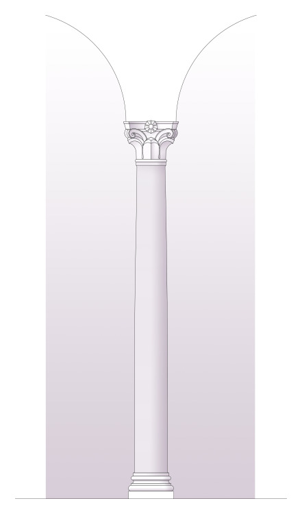 Custom column design with Marian rose for Our Lady of the Rosary, Greenville, South Carolina.  More 