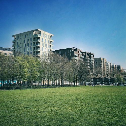 Greenwich Millennium Village, South London, March 2022.