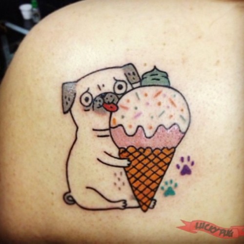 luckypugtattoos:  @gemmacorrell inspired pug tattoo on @fenamaste   #luckypug #luckypugtattoos #pugtattoo    www.luckypug.com