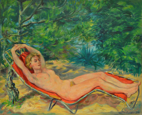 youcannottakeitwithyou:Boris Taslitzky (French, 1911-2005) Nude On Chaise Longue (Suzanne), 1966