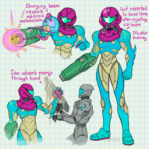  More post-Fusion Metroid concepts Here is Samus in the fusion suit 