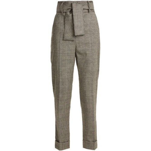 Sara Battaglia Prince of Wales-checked wool-blend trousers ❤ liked on Polyvore (see more high rise p