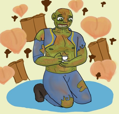 shitty-fallout-art:he’s kind of physically incapable of smiling but he tries
