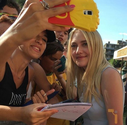 Dakota Fanning with fans at the 73rd Annual Venice Film Festival in Venice, Italy 