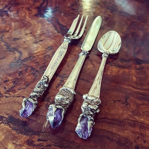 cryingcucumber: sosuperawesome: Crystal Goblets, Cutlery and Wands by Leonie Vivienne Rothman on Ets