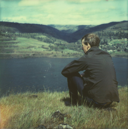 shootfilm-eatfood-petcats:  Chris, chillin’ on the edge of Rowena Crest, on his 33rd birthday last year. Polaroid SX70 + PX70