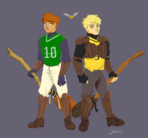 exyfordays: my @aftgexchange gift for @jojen-hewittandreil in quidditch gear, very fun to drawlots o