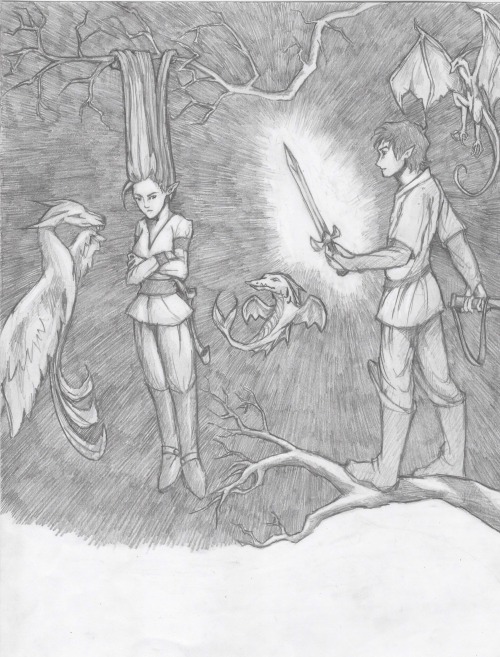 An Old Picture I Drew... Took Forever... But I Like The Dragons.