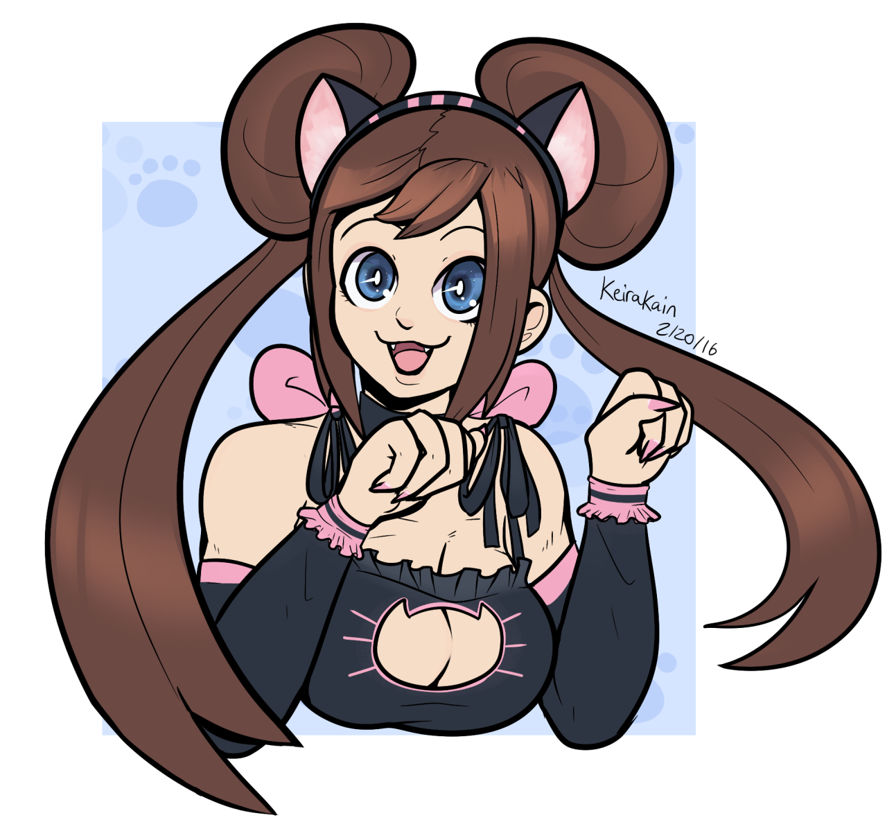 taylorsocks:  Commission of Mei/Rosa from Pokemon (age 18+) in the cat bra thing