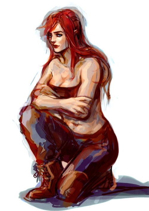 Realised that I never drew Nerdanel. Maedhros really takes after her.