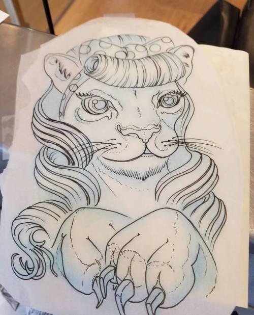 Lioness pin up that is up for grabs. #tattooartist #tattoo #tattoos #chicago #chicagotattooartist #c
