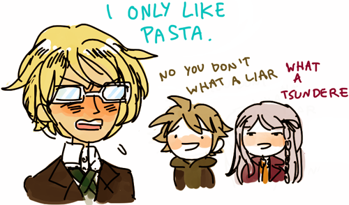 aprip:I saw a dream last night about dangan ronpas and food. SO I DREW IT.