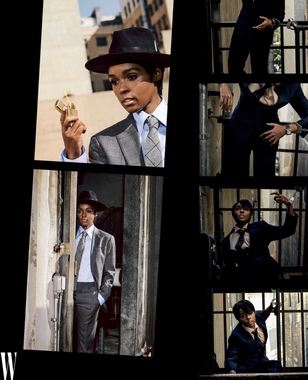 eyeblogaboutnothin:Janelle Monáe “Noir Town” photoshoot for W Magazine directed