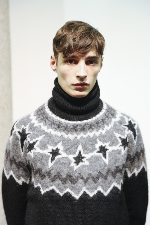 christos:  Adrien Sahores backstage at Neil Barrett A/W ‘15 by Sara Cimino 