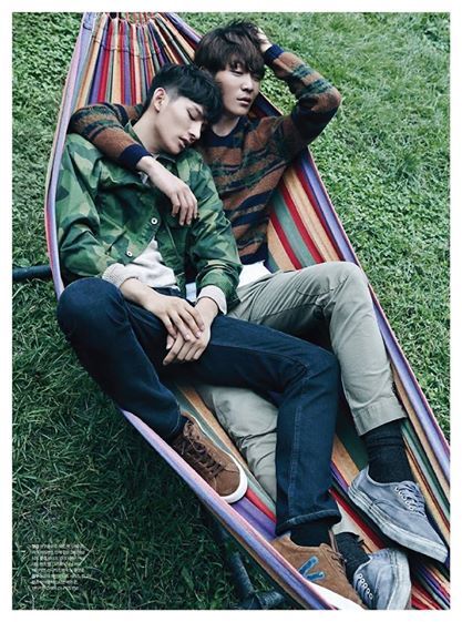 kengdeng:  Lee Cheol Woo &amp; Park Hyeong Seop for CéCi Campus - Bromance Diary