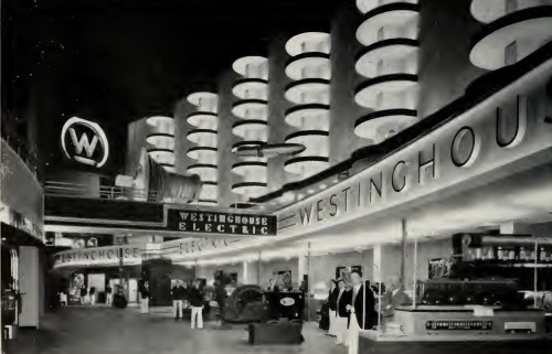 atomic-flash:Streamline Moderne - View of the Westinghouse Electric Company Exhibit at the Century o