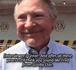 littlechinesedoll:  Frank Welker goes from Adorable Squeaky Grandpa to Megatron to Fred Jones to Scooby Doo in a few seconds. [ x ] 