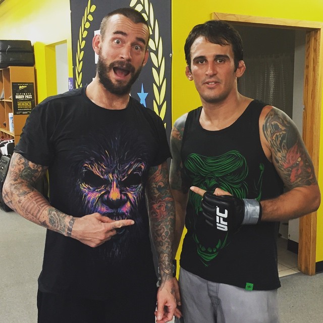 cmpunkgifs-blog:   danielswbjj36: CM Punk and I after another great grappling session