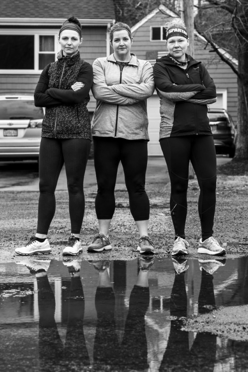 (L-R) Danielle Kearney, Kelly Fitzpatrick and Christine Champion, of Waltham, pose for a portrait be