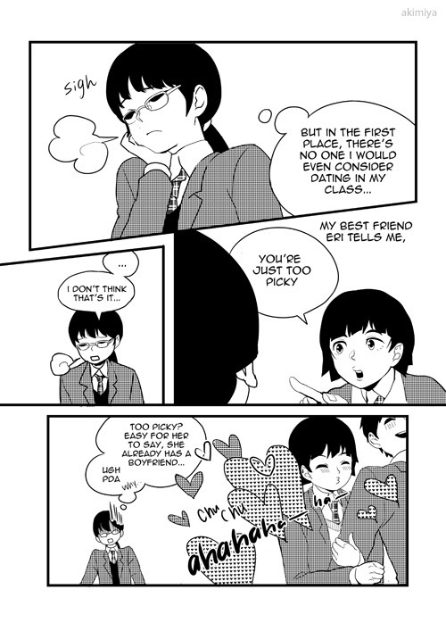 akimiya:  (reads RIGHT to LEFT) Real Life Shoujo Manga:  where things take a turn for the realistic. Chapter One: Naomi’s Great Transformation (10pg) - 2013 Hope everyone’s doing well! Belated holiday greetings from me, since my Internet has been