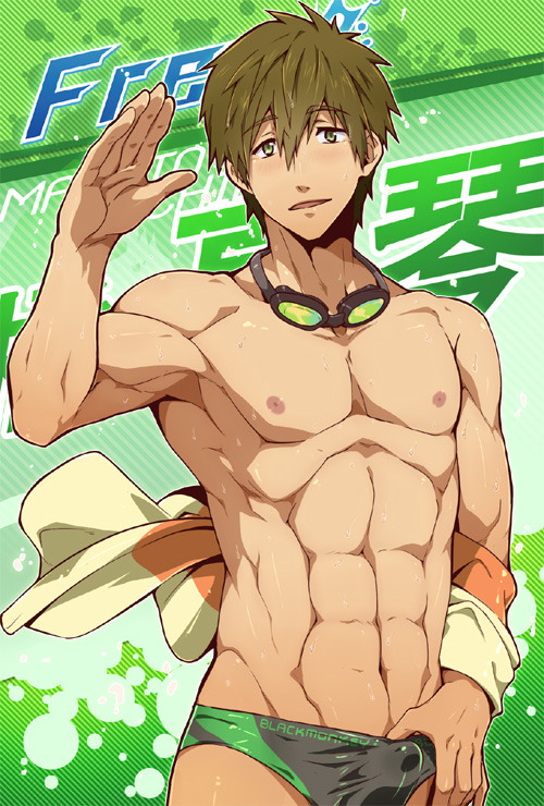 mrsozilmarindaley:  Free speedo boys. Haruka Nanase. Makoto Tachibana. Nagisa Hazuki. Rei Ryugazaki. Rin Matsuoka. Nitori Aiichiro. Seijuro Mikoshiba. Créditos: Mazjojo. 