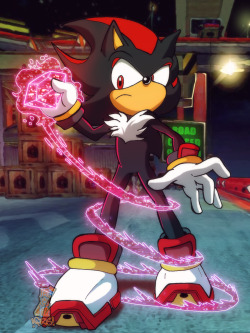 freeandshonenspirit:  mistajonz:  And tonight’s retouch…Shadow the Hedgehog. So what’s different? Well, if you remember the original line art for Shadow himself was done in 2005. I think I didn’t get around to coloring him until 2010-2011…maybe.