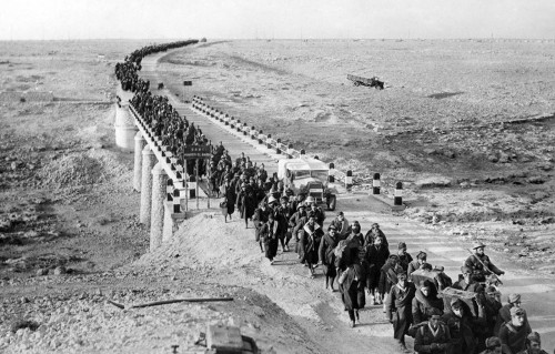 Italian prisoners of war leave Bardia (Libya, February 5th,1941).  British forces captured the 
