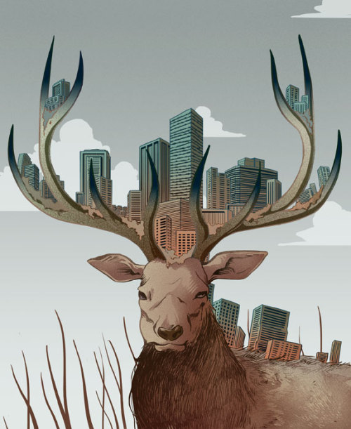 stevenphughes:  Unwelcome Visitor This was for a Facts & Arguments essay in the Globe and Mail about the first elk in over 100 years to meander into the city of Ottawa and how the “severe” risk to public safety was handled. It was an interesting