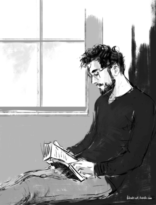 thelearningcat:blvnk-art:fandomsfangirl-99:blvnk-art:Before going to bed Harry opens a book to read 