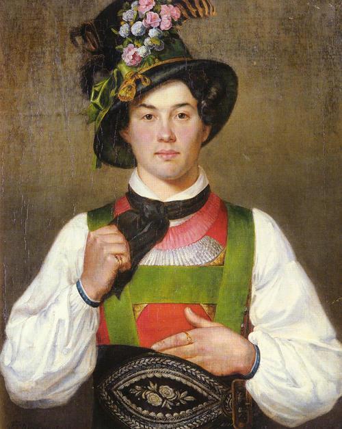 Porn  A Young Man In Tyrolean Costume by Franz photos