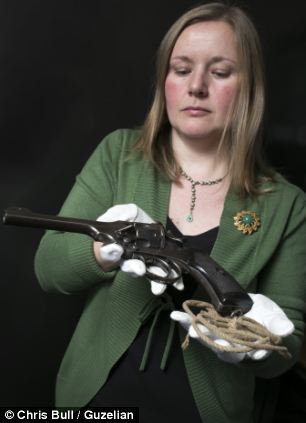 J. R. R. Tolkien’s revolver from World War I, on display at the Imperial War Museum. 