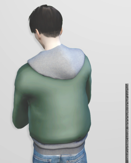 simblrryuffy: [Ryuffy] Jacket & Hoodies with Sweatshirt Male Clothing Top  15 Swatches HQ Compat