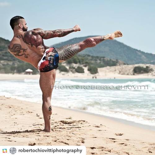 Giovanni "Sardus" Montis Wearing "Bad Hero" Red Swimsuit In A Wonderful Picture By @robertochiovittiphotography
