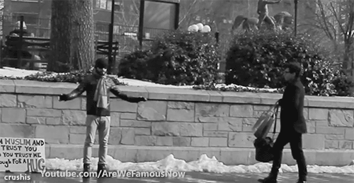 arab-quotes:  crushis:Love has the power to solve all of the world’s problems. [Full video]  I love how the first guy just dropped his bags and went to give him a full hug, and how the last guy is saying “peace be upon you”. That’s priceless!
