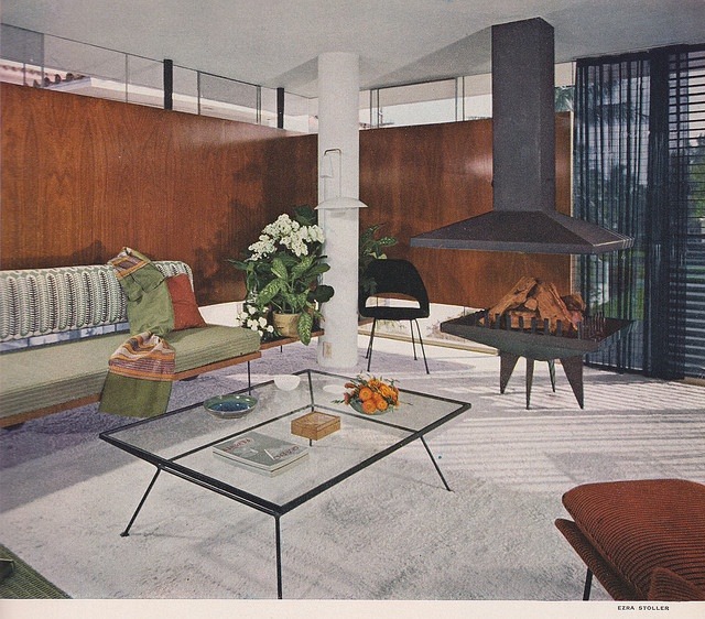 theniftyfifties:  1953 living room design. 