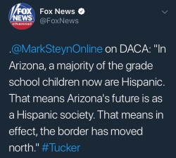 ijionano:  redmensch:  afloweroutofstone: Straight, definitive, undisguised white nationalism on Fox News today love when republicans admit that they literally think the border stops where the white majority stops. there’s a hair’s width between these