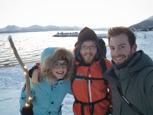 HDR really makes it look brighter than it was. #tromsø #norway #norge #arctic #friends #beach #snowy