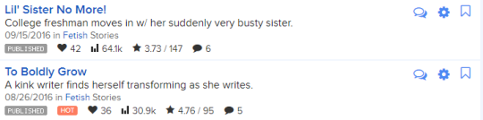 @tierynbe I think it is from when Lil’ Sister No More was posted in Incest by a mistake on the admin’s side. It is by far the most viewed story of mine and it has a pile of generally negative comments.   After that, every story I posted in Fetish