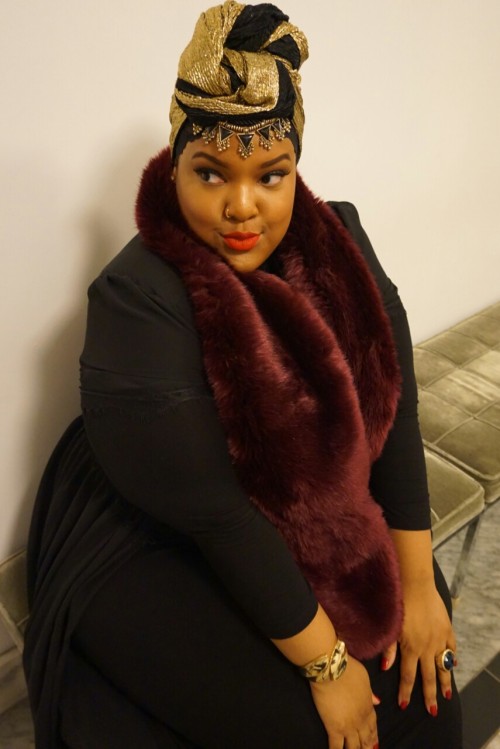 lvernon20:  Just chillin with a beat face and faux fur. 💋💋💋  Yall check out my fat fashion shenanigans on Instagram @ Lvernon2000   Www.beautyandthemuse.net   God damn stunning