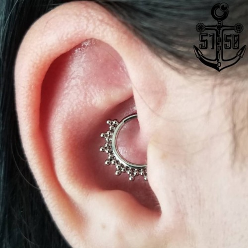 Stephanie stopped in for a daith piercing today! Her jewelry taste is top notch. #5150PIERCING #dait