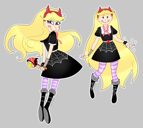 rainy-poppy: ️ Goth Star Butterfly!!!  Check out my friends awesome art!